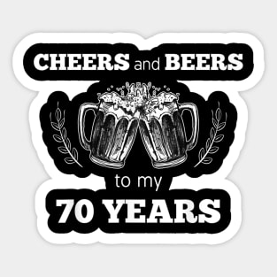 Cheers & Beers To My 71 Years 1949 Funny Cool Birthday Sticker